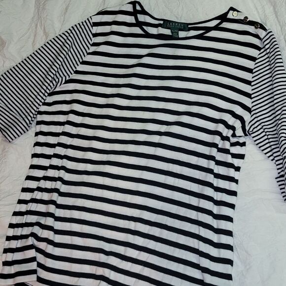 Lauren Ralph Lauren striped sailing 3/4 sleeve - Picture 1 of 3